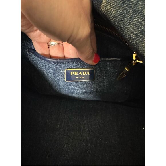 Prada Canada Blue Denim Tote Bag - Picture 5 of 13
